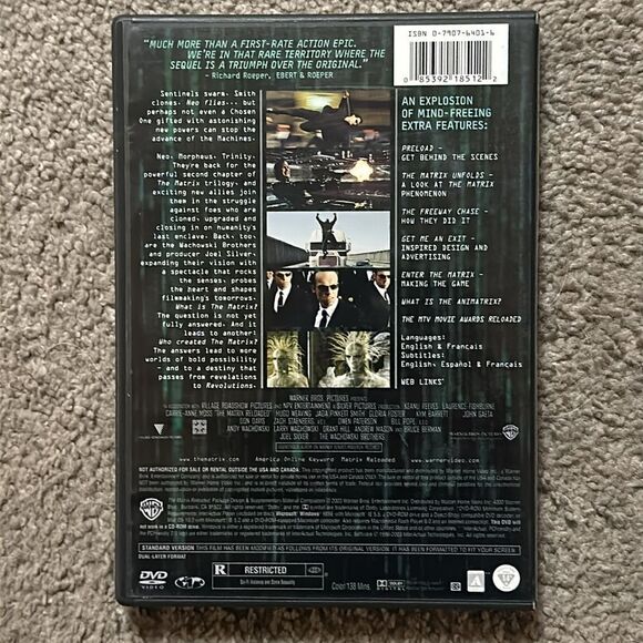 “Matrix Reloaded” Full Screen Edition DVD - Picture 3 of 6